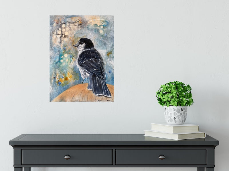 Canada Jay - Bird Art Painting on Canvas