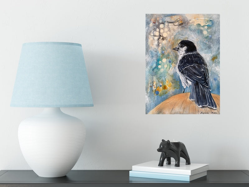 Canada Jay - Bird Art Painting on Canvas