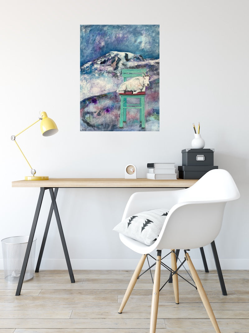 Peak Perspective - Mountain Goat Painting