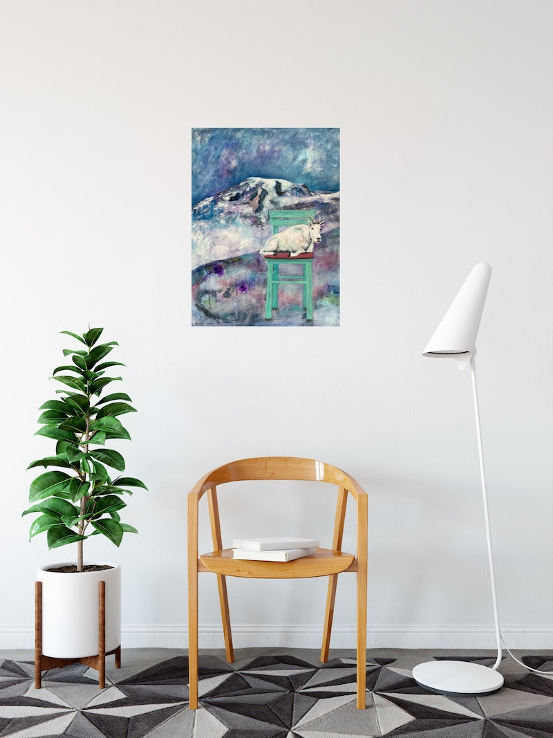Peak Perspective - Mountain Goat Painting