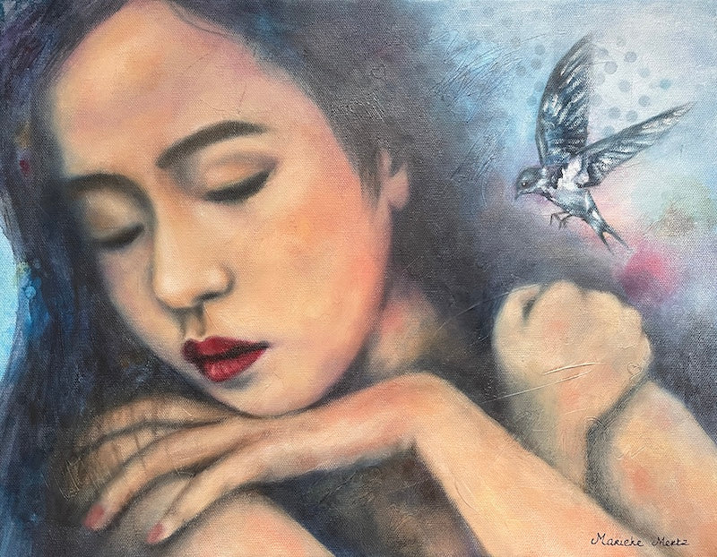 Swallow of Hope - Fine Art Painting on Canvas