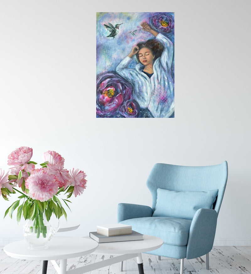 Hummingbird Dreams painting by artist MARIEKE MERTZ