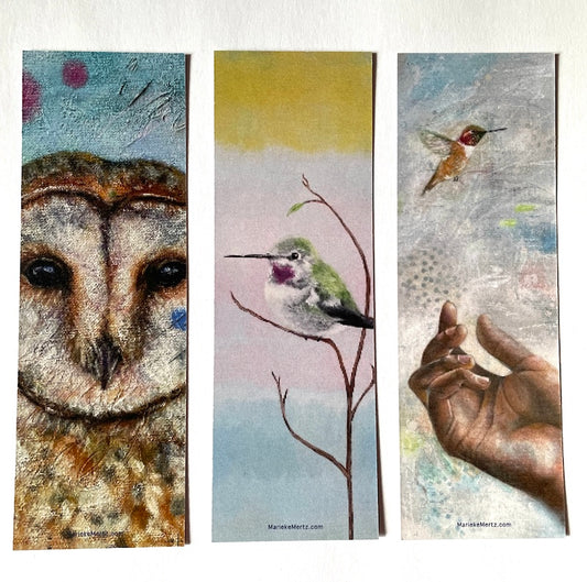Bird Art Bookmark - Set of 3