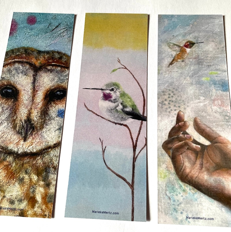 Bird Art Bookmark - Set of 3