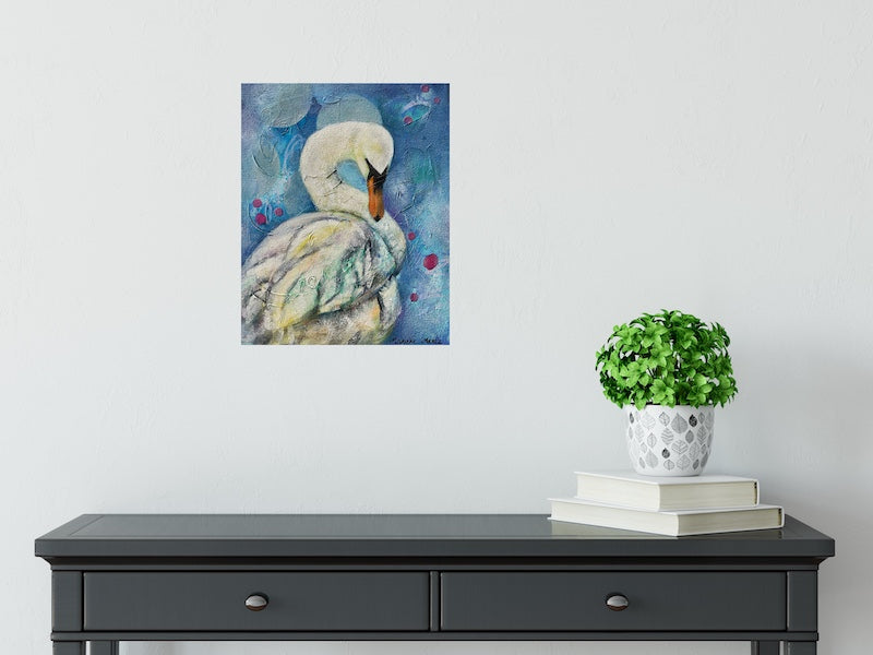 Gift of Grace - Swan Bird Original Art