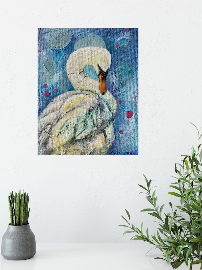 Gift of Grace - Swan Bird Original Art
