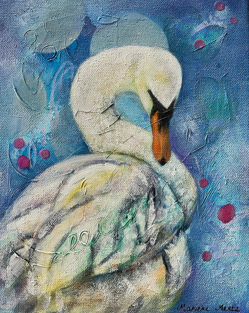 Gift of Grace - Swan Bird Original Art