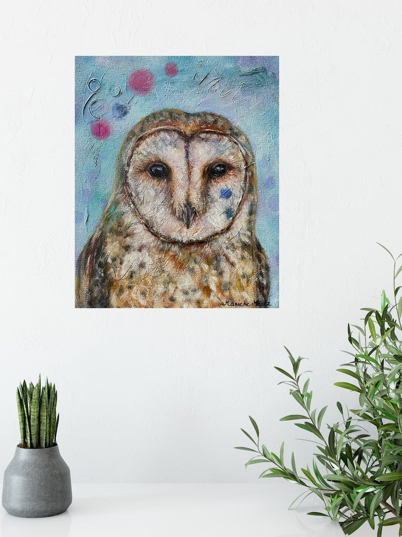 Joyful Encounter - Barn Owl Original Art