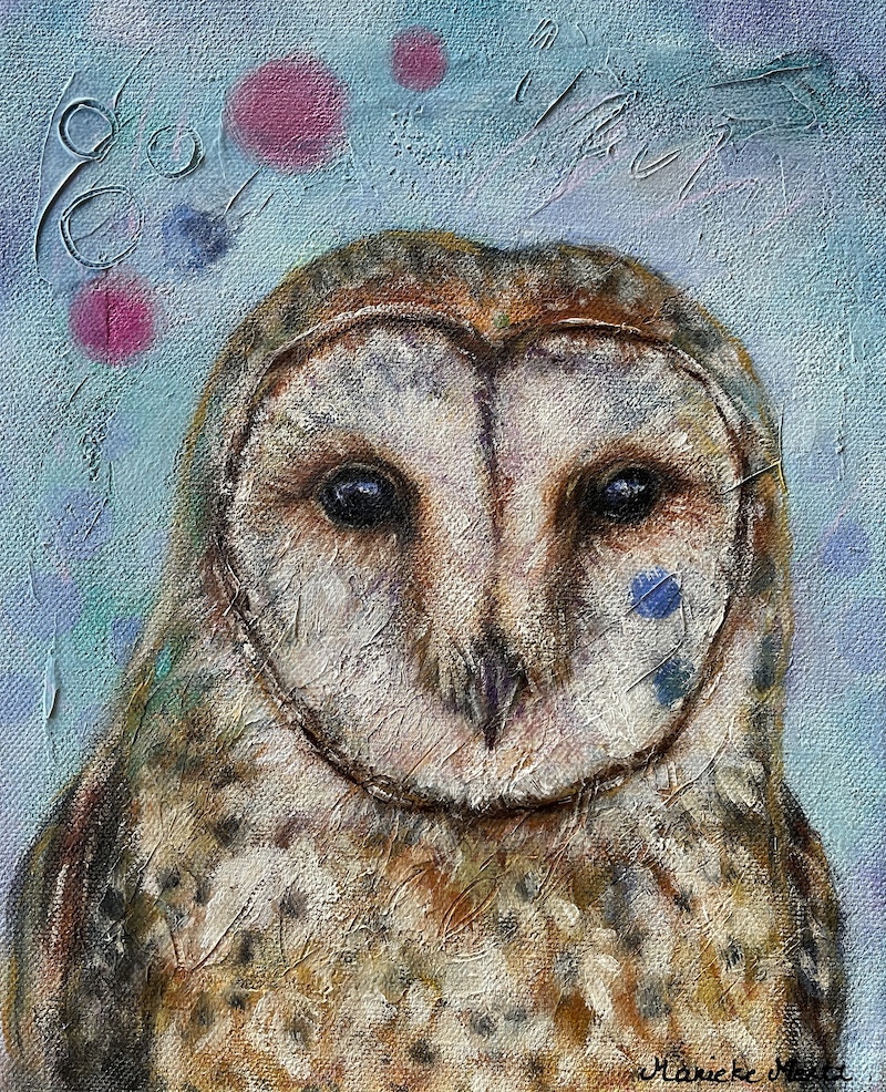Joyful Encounter - Barn Owl Original Art