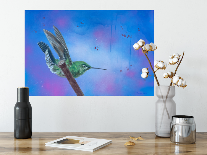 Lift Off Hummingbird Painting