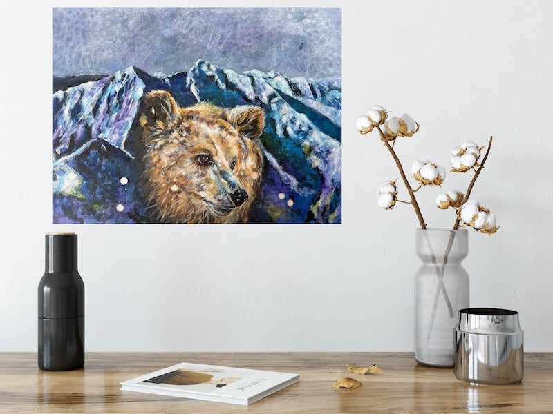 Mountain Heart Bear Painting