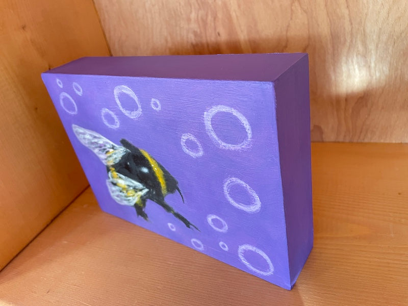 Bumblebee Original Art on Wood Panel