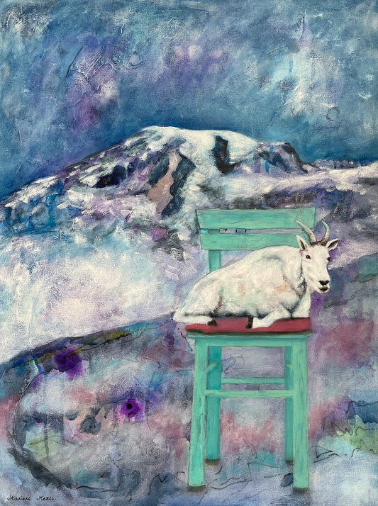 Peak Perspective - Mountain Goat Painting