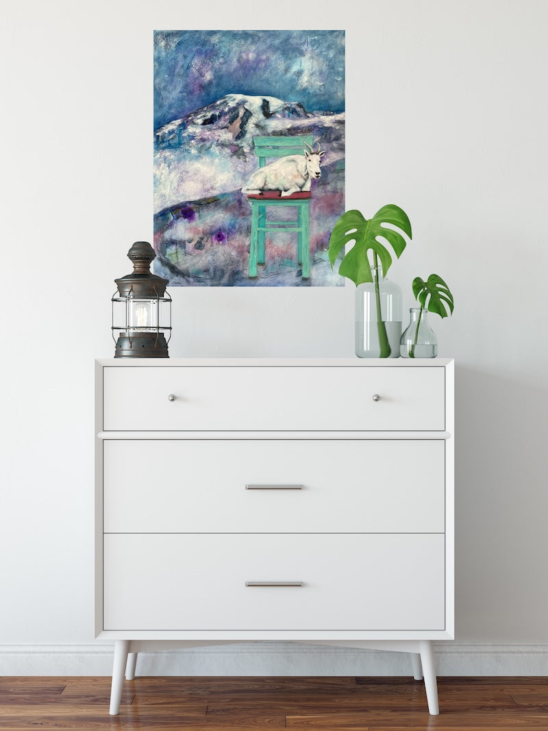 Peak Perspective - Mountain Goat Painting