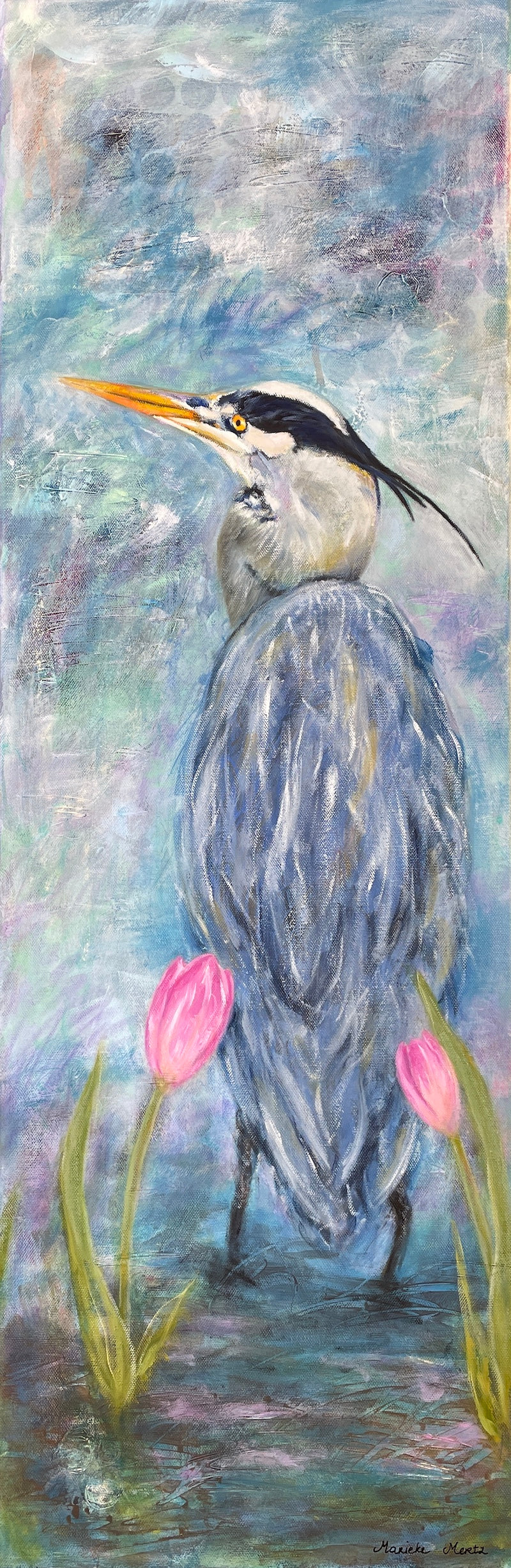 Remembering Blue Heron Painting