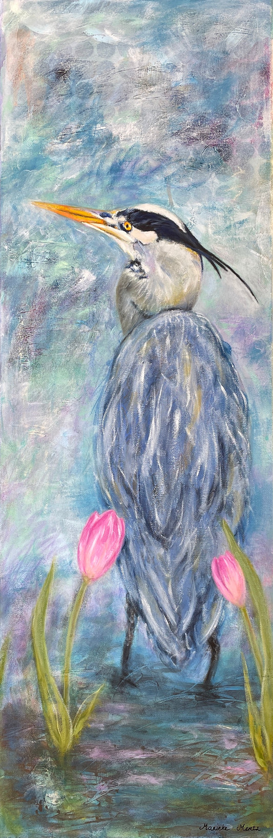Remembering Blue Heron Painting