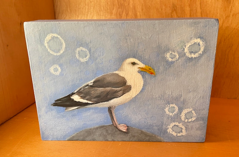 Salty Coastal Original Art on Wood Panel