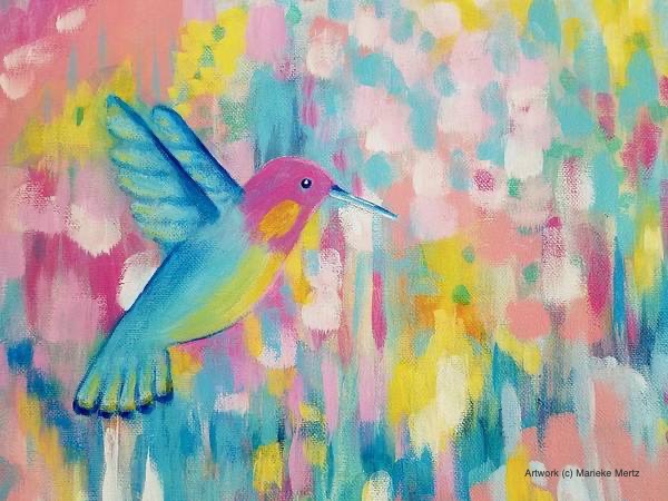 Detail of Hummingbird Painting 