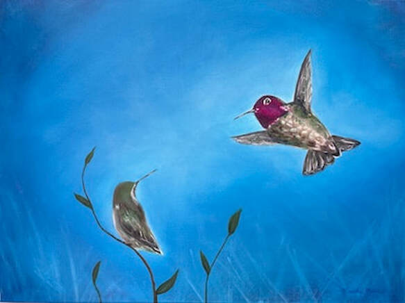 Anna's Hummingbird Painting 