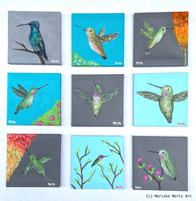 Hummingbird Mini Paintings